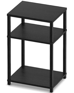 minosys end table nightstand bedside table, night stand accent table for couch, living room, bedroom, black, easy assembly.