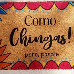 Bathroom Doormat Como Chingas! Pero pasale - Funny Spanish Doormat，Doormat Kitchen Door Mat Bedroom Carpet Porch Rugs 16 * 24in