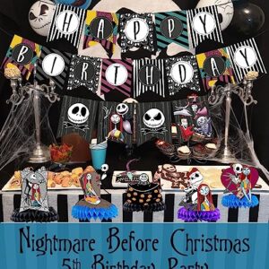 Nightmare Before Christmas Birthday Banner Party Decorations, Jack Skellington Nightmare Before Christmas Paper Banner Halloween Birthday Party Supplies