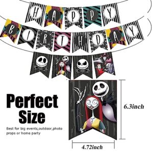 Nightmare Before Christmas Birthday Banner Party Decorations, Jack Skellington Nightmare Before Christmas Paper Banner Halloween Birthday Party Supplies