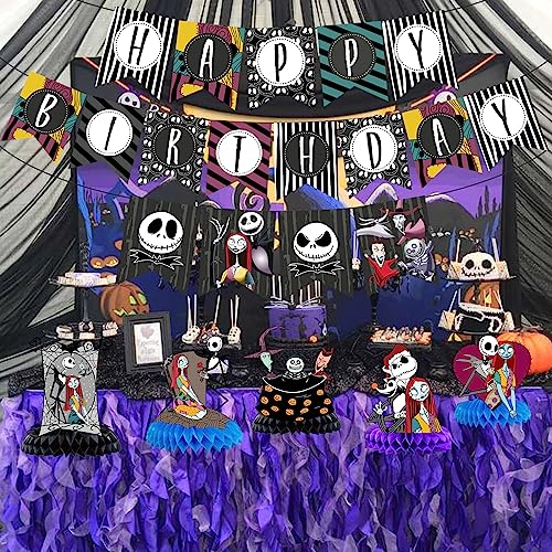 Nightmare Before Christmas Birthday Banner Party Decorations, Jack Skellington Nightmare Before Christmas Paper Banner Halloween Birthday Party Supplies