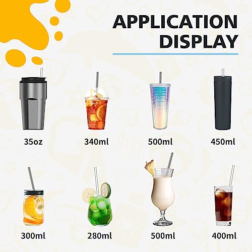 Replacement Straws for 40 oz and 30 oz Stanley Cups, 8 Pieces of 12.2×0.39 inch Transparent Stanley Cup Straws with Straw Brush, Reusable and Compatible with Stanley Cup Accessories.(Two Colors)