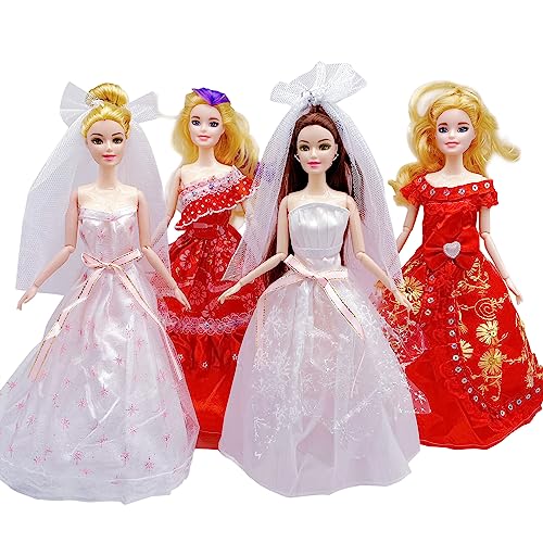 5 Sets Doll Clothes Handmade Doll Dress for 11.5 Inch Doll Wedding Party Dresses Gown Outfit Costume Suit for 11.5 inch Dolls Random Styles