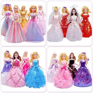 5 Sets Doll Clothes Handmade Doll Dress for 11.5 Inch Doll Wedding Party Dresses Gown Outfit Costume Suit for 11.5 inch Dolls Random Styles