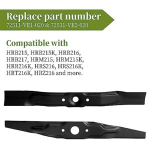 Replacement 72511-VE1-020 & 72531-VE2-020 21" Blade Kit Compatible with HRB215 HRB216 HRB217 HRM215 HRR216 HRS216 HRT216 Lawn Mower, 2 Pack