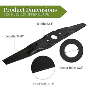 Replacement 72511-VE1-020 & 72531-VE2-020 21" Blade Kit Compatible with HRB215 HRB216 HRB217 HRM215 HRR216 HRS216 HRT216 Lawn Mower, 2 Pack