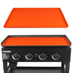36" silicone griddle mat for blackstone, heavy duty food grade silicone grill top cover - extra tall wall design - all season cooking protective cover-orange