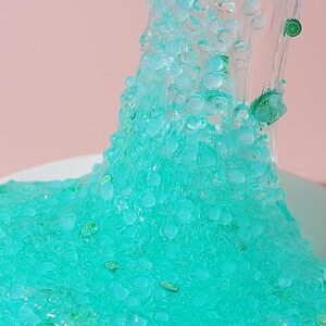 Premade Green Clear Slime - Large Capacity Crystal Slime Lemon Green Glimmer Slime kit,Super Soft and Non-Sticky, for Boys and Girls,Great for Parties (15oz)