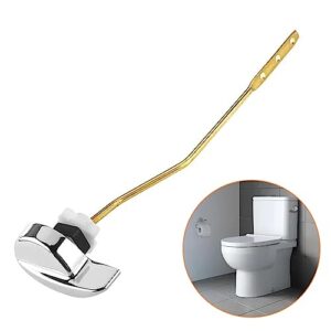 honsnks toilet tank flush lever replacement, universal front mount handle toilet tank trip lever for most side mount toilets tank (1 pieces, chrome finish)