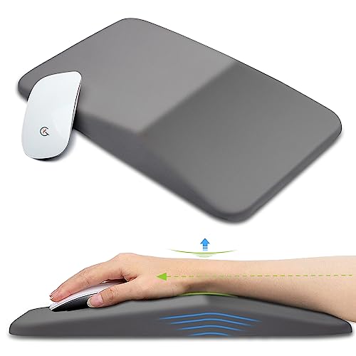 KUOSGM Ergonomic Mouse Pad Wrist Support, Memory Foam Gel Mousepad with Wrist Rest Pain Relief & Non-Slip PU Base, Office PC Computer Wrist Pad for Wireless Mouse & Desk(13x8Inch, Grey)