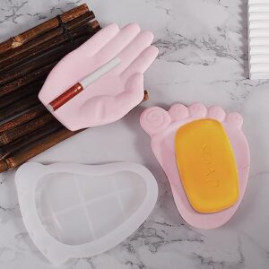 Silicone Mold Foot/Hand Shape Mold Jewelry Tray Mold Soap Dish Epoxy Resin Silicone Mold Storage Container Resin Molds Silicone Mold