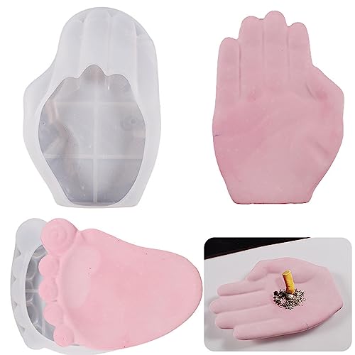 Silicone Mold Foot/Hand Shape Mold Jewelry Tray Mold Soap Dish Epoxy Resin Silicone Mold Storage Container Resin Molds Silicone Mold