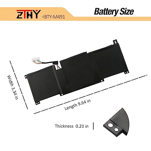 ZTHY BTY-M491 Laptop Battery Replacement for MSI Modern 15 A10M A10M-028DE A10RAS A10RAS-076FR A10RB A10RB-041TW A10RD A11M A11SB A4M A4MW Summit B15 A11M Stealth 15M 11.4V 52.4Wh (White Connector)