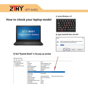 ZTHY BTY-M491 Laptop Battery Replacement for MSI Modern 15 A10M A10M-028DE A10RAS A10RAS-076FR A10RB A10RB-041TW A10RD A11M A11SB A4M A4MW Summit B15 A11M Stealth 15M 11.4V 52.4Wh (White Connector)