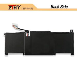 ZTHY BTY-M491 Laptop Battery Replacement for MSI Modern 15 A10M A10M-028DE A10RAS A10RAS-076FR A10RB A10RB-041TW A10RD A11M A11SB A4M A4MW Summit B15 A11M Stealth 15M 11.4V 52.4Wh (White Connector)