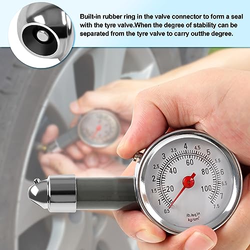 Tire Pressure Gauge for Cars (0-100 Psi), Mechanical Tire Gauges for Tire Pressure, Tire Pressure Gauge Heavy Duty, Tire Air Gauge for Motorcycles, Trucks, Bicycles