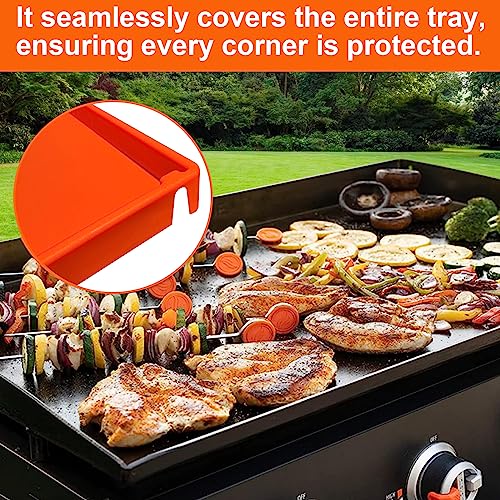 Silicone Griddle Mat with Grease Cup Liners for Blackstone 36 inch, Griddle Cover Mat, Food Grade Silicone Grill Mat, Upgraded Full Wrap-Around Protection, All Season Cooking Protective Cover Mats