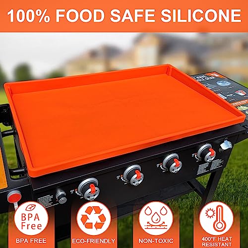 Silicone Griddle Mat with Grease Cup Liners for Blackstone 36 inch, Griddle Cover Mat, Food Grade Silicone Grill Mat, Upgraded Full Wrap-Around Protection, All Season Cooking Protective Cover Mats