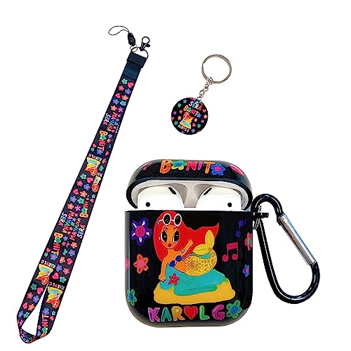 Manana s-era Bonito Soft TPU Airpod 1/2 Cases,K-arol G Manana S-era Bonito Lanyard Keychain,for Fashion for Women Girl Airpod 1/2