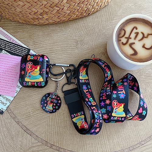 Manana s-era Bonito Soft TPU Airpod 1/2 Cases,K-arol G Manana S-era Bonito Lanyard Keychain,for Fashion for Women Girl Airpod 1/2