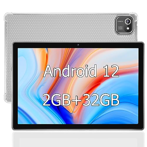 Wainyok 10.1 Inch Kids Tablet : Android 12 Tablets 32GB ROM 256GB Expand | Quad-Core Processor WiFi Bluetooth Dual Camera Google GMS Certified Games Parental Control with Case(Gray)