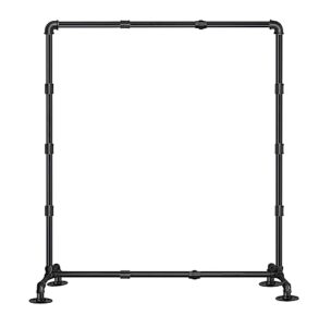 mdjwjj industrial pipe clothing rack free standing,vintage commercial grade pipe garment racks with 4 stable feet for hanging clothes retail display,black