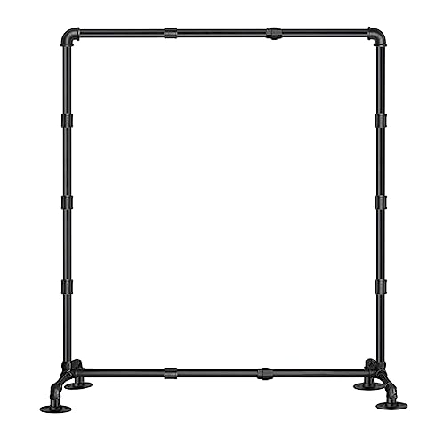 Mdjwjj Industrial Pipe Clothing Rack Free Standing,Vintage Commercial Grade Pipe Garment Racks with 4 Stable Feet for Hanging Clothes Retail Display,Black