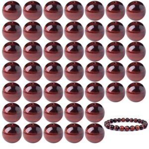 45pcs 8mm red tiger eye beads genuine real beads stone beading loose gemstone hole size 1mm natural stone beads diy smooth beads for jewelry making(15" 1 strand)