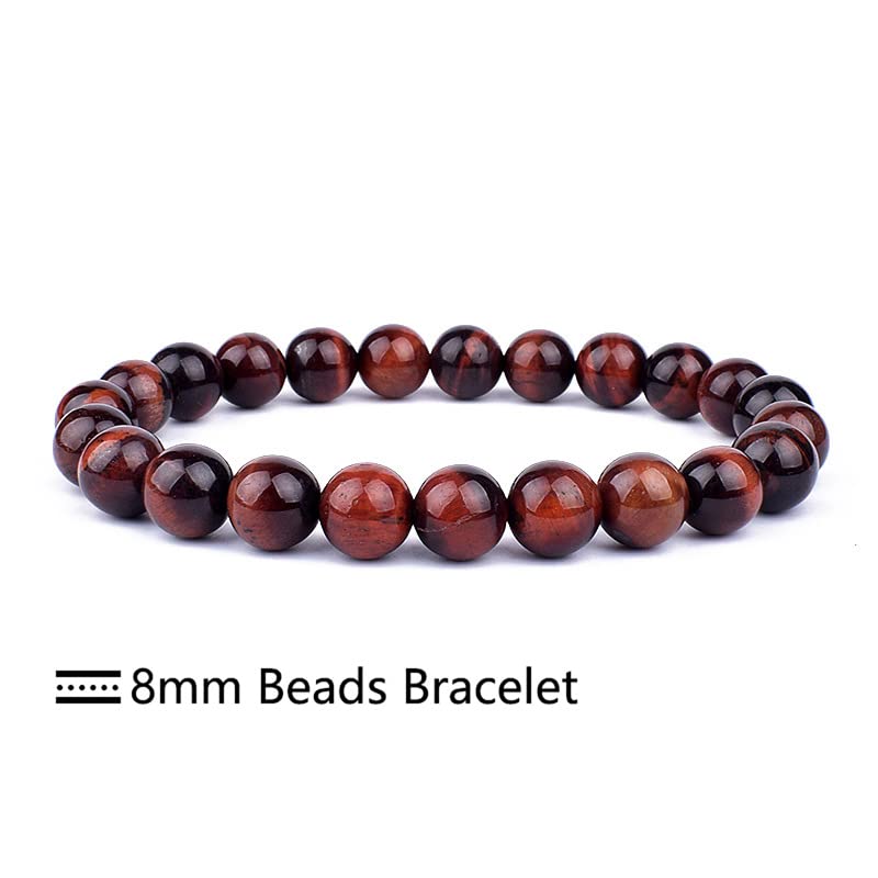 45pcs 8mm Red Tiger Eye Beads Genuine Real Beads Stone Beading Loose Gemstone Hole Size 1mm Natural Stone Beads DIY Smooth Beads for Jewelry Making(15" 1 Strand)