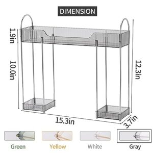 YCIA&DONE Bathroom Countertop Organizer Over The Faucet, Narrow Counter Organizer Above Sink, Table Mounted Faucet Sink Shelf for Bathroom, Kitchen, Toilet, Laundry(Smoky Gray)