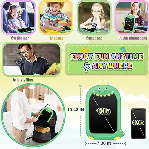 Toddler Toys Age 1-2,10IN Drawing Tablet Doodle Board LCD Writing Tablet for Kids,Learning Toys for 1 2 3 4 5 6 7 8 Year Old Boys Girls Christmas Birthday Gifts,Travel Games Dinosaur Toys for Boys 4-6