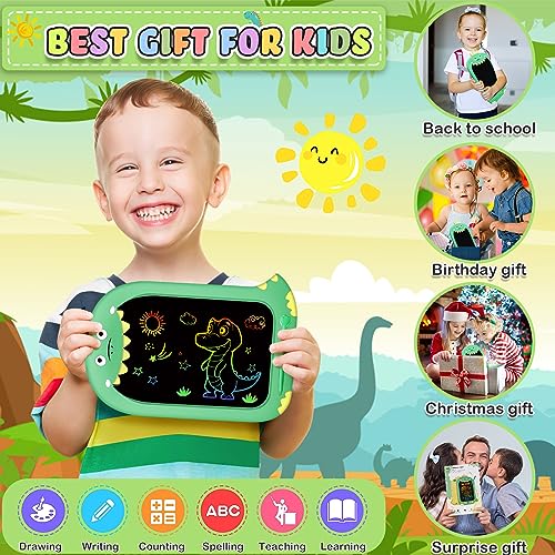 Toddler Toys Age 1-2,10IN Drawing Tablet Doodle Board LCD Writing Tablet for Kids,Learning Toys for 1 2 3 4 5 6 7 8 Year Old Boys Girls Christmas Birthday Gifts,Travel Games Dinosaur Toys for Boys 4-6