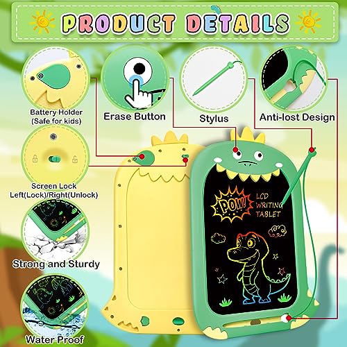 Toddler Toys Age 1-2,10IN Drawing Tablet Doodle Board LCD Writing Tablet for Kids,Learning Toys for 1 2 3 4 5 6 7 8 Year Old Boys Girls Christmas Birthday Gifts,Travel Games Dinosaur Toys for Boys 4-6