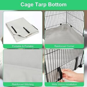 Lonepetu 8 Square Guinea Pig Cage with Tarp Bottom, C&C Cage Habitats with PVC Liner, Small Pet Playpen and Cage Liners for Rabbit Guinea Pig Bunny Ferret Hedgehog 12 Panels 48" x 24" x 16", Grey