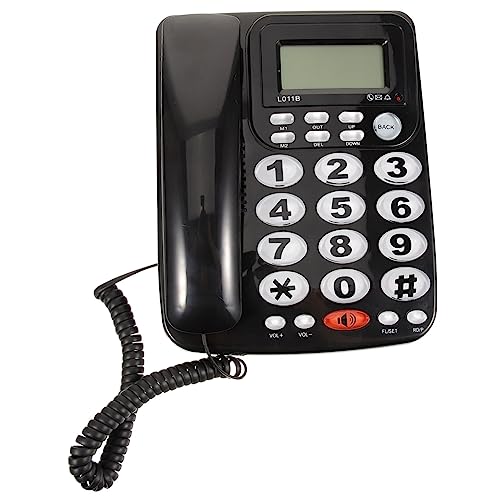 Business Phones Home Landline Home Phones Business Phone Household Phone Desk Phone English Telephone Battery Free Black PVC Crafts Desktop Telephone Home Phones