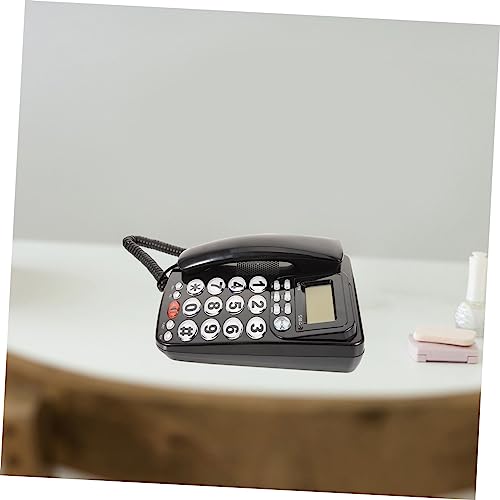 Business Phones Home Landline Home Phones Business Phone Household Phone Desk Phone English Telephone Battery Free Black PVC Crafts Desktop Telephone Home Phones