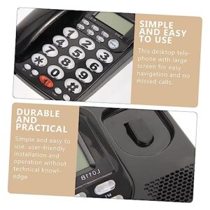 Business Phones Home Landline Home Phones Business Phone Household Phone Desk Phone English Telephone Battery Free Black PVC Crafts Desktop Telephone Home Phones