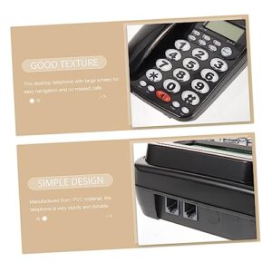 Business Phones Home Landline Home Phones Business Phone Household Phone Desk Phone English Telephone Battery Free Black PVC Crafts Desktop Telephone Home Phones