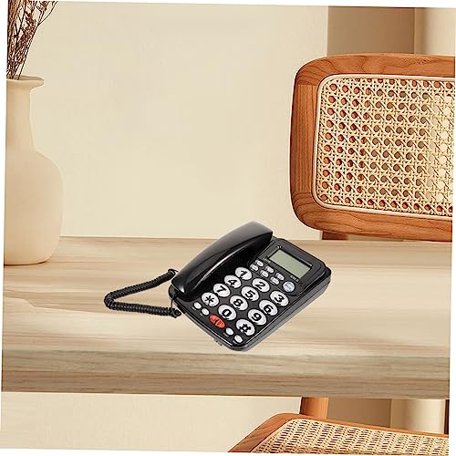 Business Phones Home Landline Home Phones Business Phone Household Phone Desk Phone English Telephone Battery Free Black PVC Crafts Desktop Telephone Home Phones