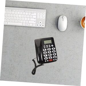 Business Phones Home Landline Home Phones Business Phone Household Phone Desk Phone English Telephone Battery Free Black PVC Crafts Desktop Telephone Home Phones