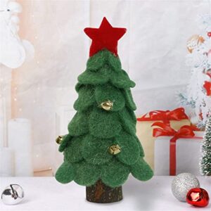 Felts Christmas Tree Desktop Christmas Tree with Bells Red Faux Christmas Tree Small Desktop Decoration and Ornament