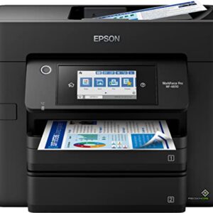 Epson Workforce Pro WF-4830 All-in-One Wireless Color Inkjet Printer, Black - Print Scan Copy Fax - 25 ppm, 4800 x 2400 dpi, Auto Duplex Printing, 50-Sheet ADF, 500-Sheet, 4.3" Touchscreen, Ethernet