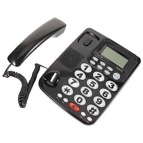 Business Phones Home Landline Home Phones Business Phone Desk Telephone Desk Phones Tabletop Phone Crafts Black Battery Free PVC Desk Phone Business Phone