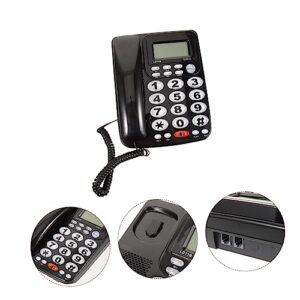 Business Phones Home Landline Home Phones Business Phone Desk Telephone Desk Phones Tabletop Phone Crafts Black Battery Free PVC Desk Phone Business Phone