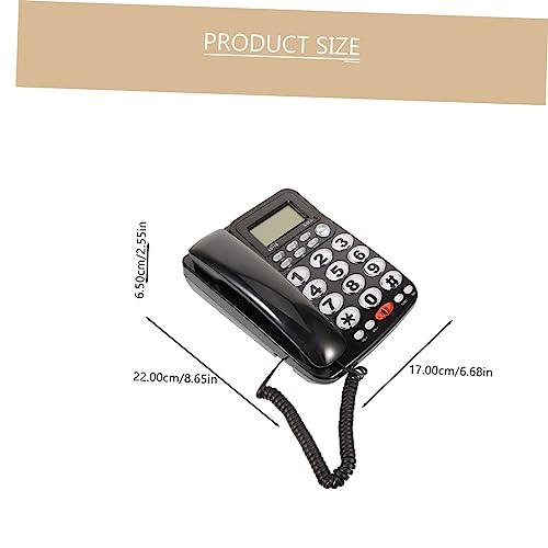 Business Phones Home Landline Home Phones Business Phone Desk Telephone Desk Phones Tabletop Phone Crafts Black Battery Free PVC Desk Phone Business Phone