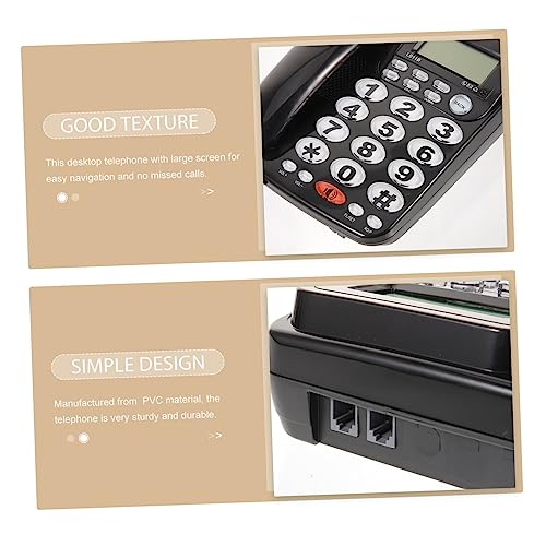 Business Phones Home Landline Home Phones Business Phone Desk Telephone Desk Phones Tabletop Phone Crafts Black Battery Free PVC Desk Phone Business Phone