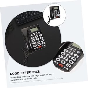 Business Phones Home Landline Home Phones Business Phone Desk Telephone Desk Phones Tabletop Phone Crafts Black Battery Free PVC Desk Phone Business Phone