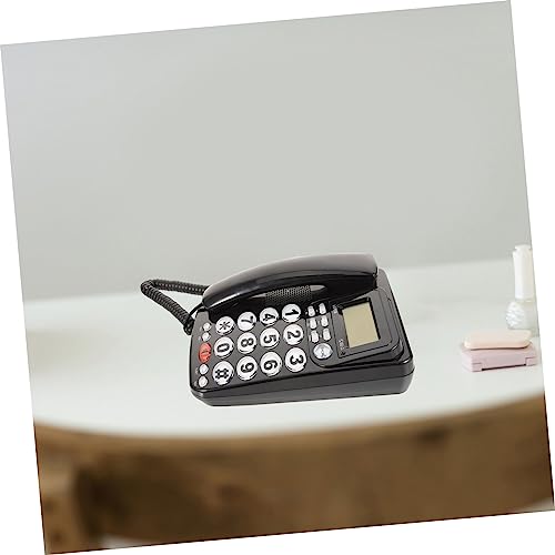 Business Phones Home Landline Home Phones Business Phone Desk Telephone Desk Phones Tabletop Phone Crafts Black Battery Free PVC Desk Phone Business Phone