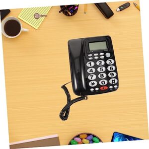 Business Phones Home Landline Home Phones Business Phone Desk Telephone Desk Phones Tabletop Phone Crafts Black Battery Free PVC Desk Phone Business Phone