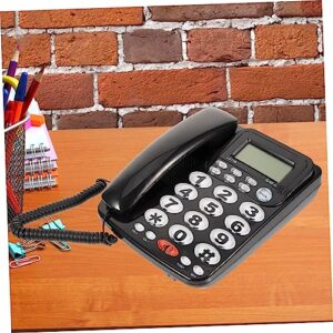 Business Phones Home Landline Home Phones Business Phone Desk Telephone Desk Phones Tabletop Phone Crafts Black Battery Free PVC Desk Phone Business Phone